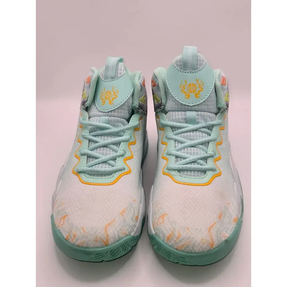 CLIBANG Kids Basketball Shoes Mint White Orange Men's US 8.5/ Women's 10 NWOB